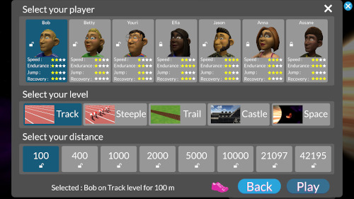 Select player and distance